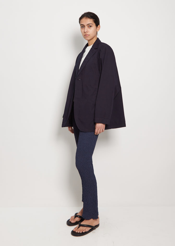 Unisex Indigo Nylon Satin Jacket