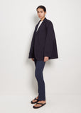 Unisex Indigo Nylon Satin Jacket