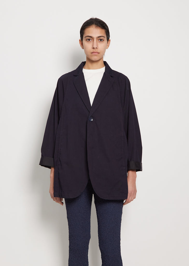 Unisex Indigo Nylon Satin Jacket