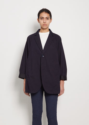 Unisex Indigo Nylon Satin Jacket