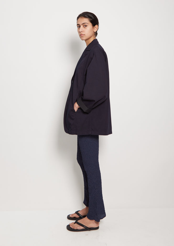 Unisex Indigo Nylon Satin Jacket