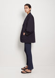 Unisex Indigo Nylon Satin Jacket