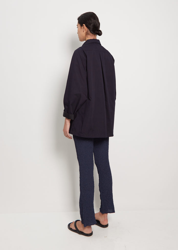 Unisex Indigo Nylon Satin Jacket