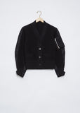 Nylon Twill Mix Knit Cardigan