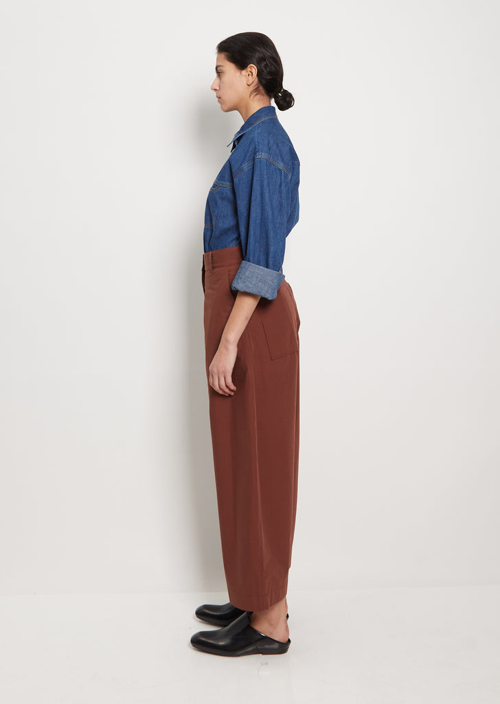 Chalco Crop Cotton Pant — Chestnut