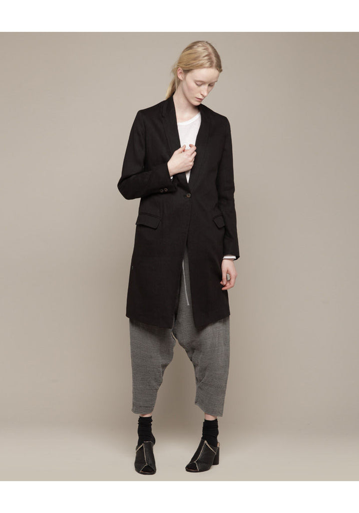 Single Button Faux Coat