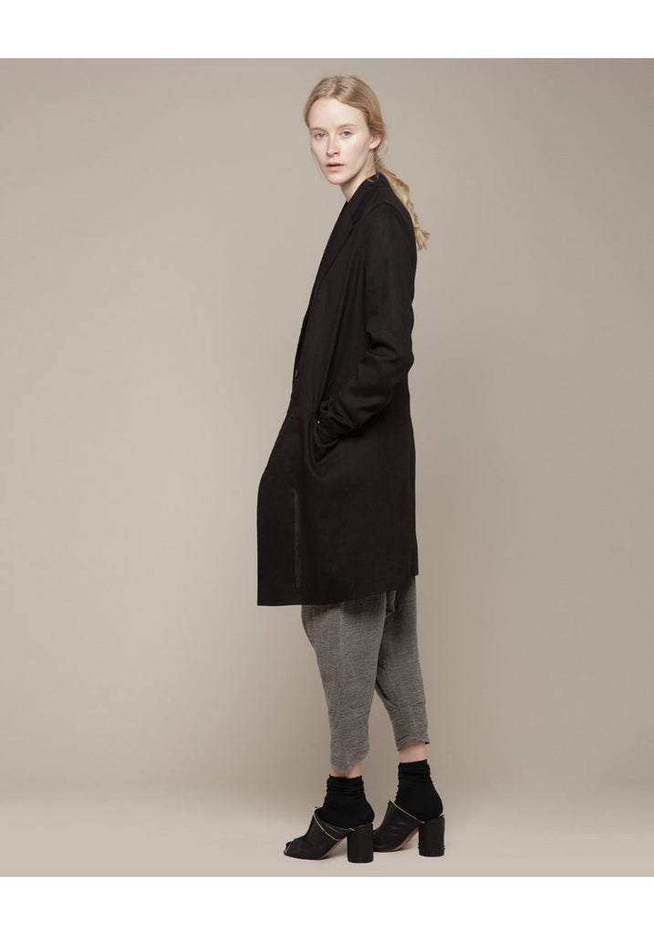 Single Button Faux Coat