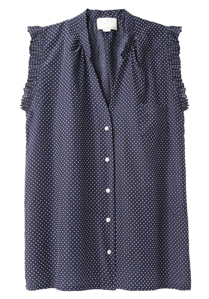 Mini Dot Ruffled Top