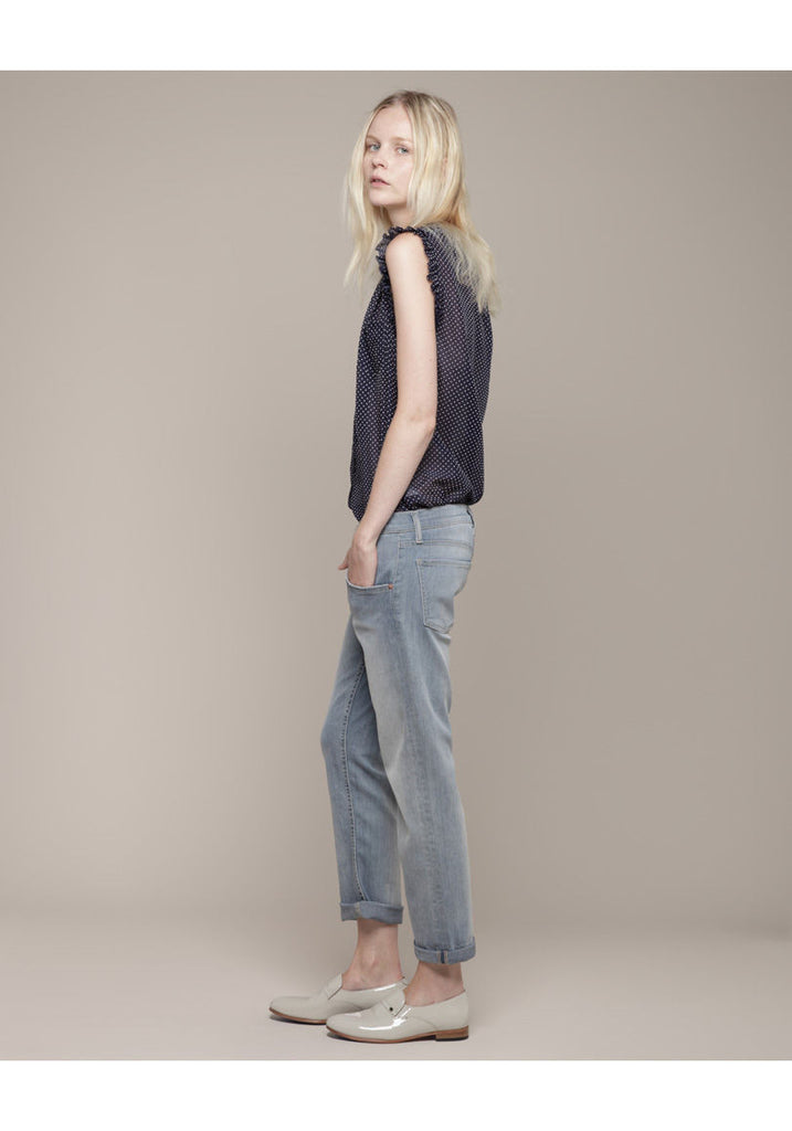 Mini Dot Ruffled Top