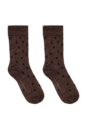 Bronze Polka Dot Cake Socks