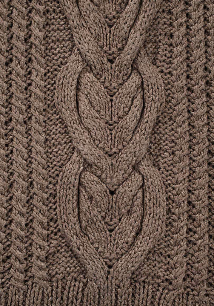 Cable Sweater w/ Flower Pin