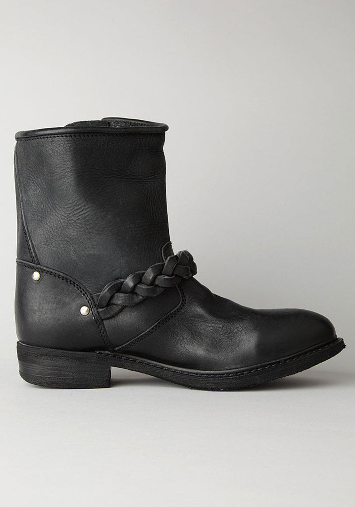 Short Biker Boot w/ Braid