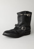 Short Biker Boot w/ Braid