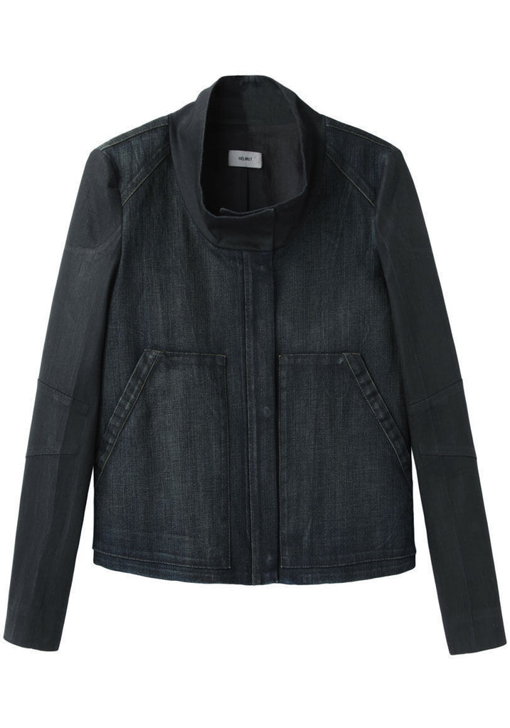 Funnel Neck Denim Jacket