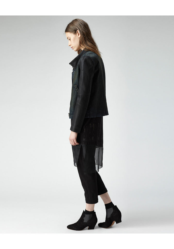 Funnel Neck Denim Jacket