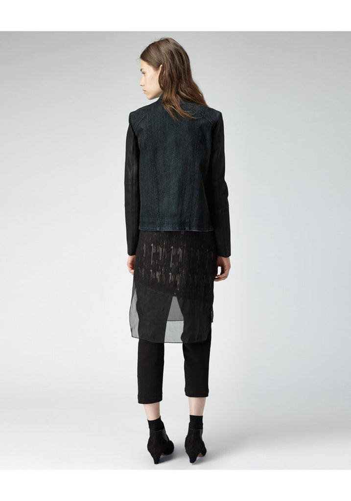 Funnel Neck Denim Jacket