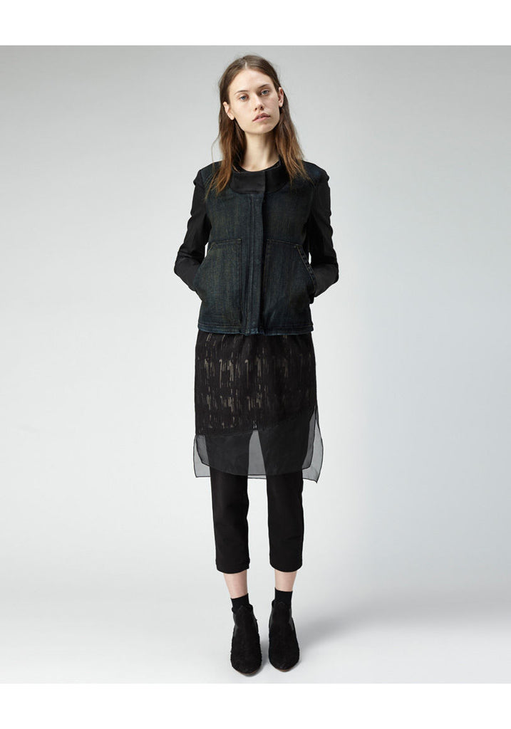 Funnel Neck Denim Jacket