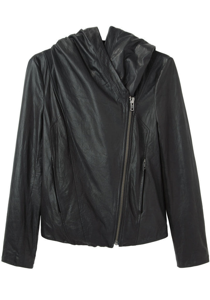 Hooded Leather Jacket