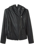 Hooded Leather Jacket