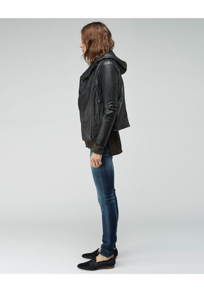 Hooded Leather Jacket – La Garçonne