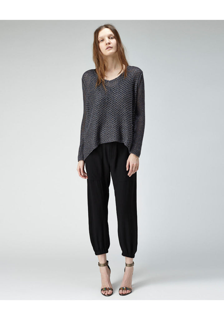 Tucked Linen Pullover