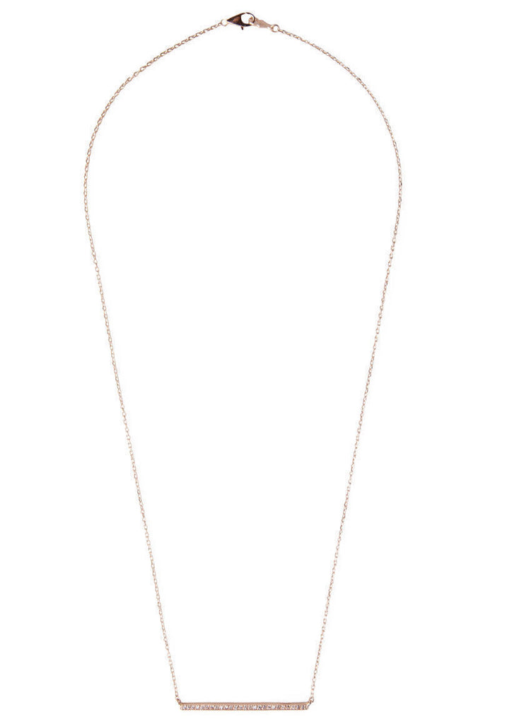 Rose Gold Diamond Bar Necklace