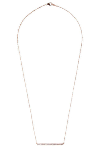 Rose Gold Diamond Bar Necklace