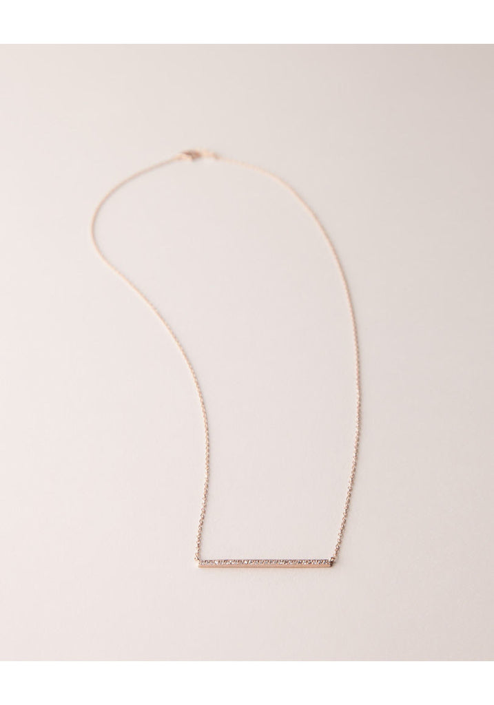 Rose Gold Diamond Bar Necklace