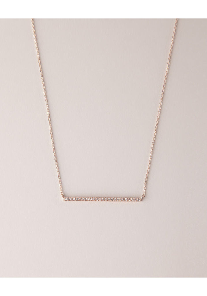 Rose Gold Diamond Bar Necklace