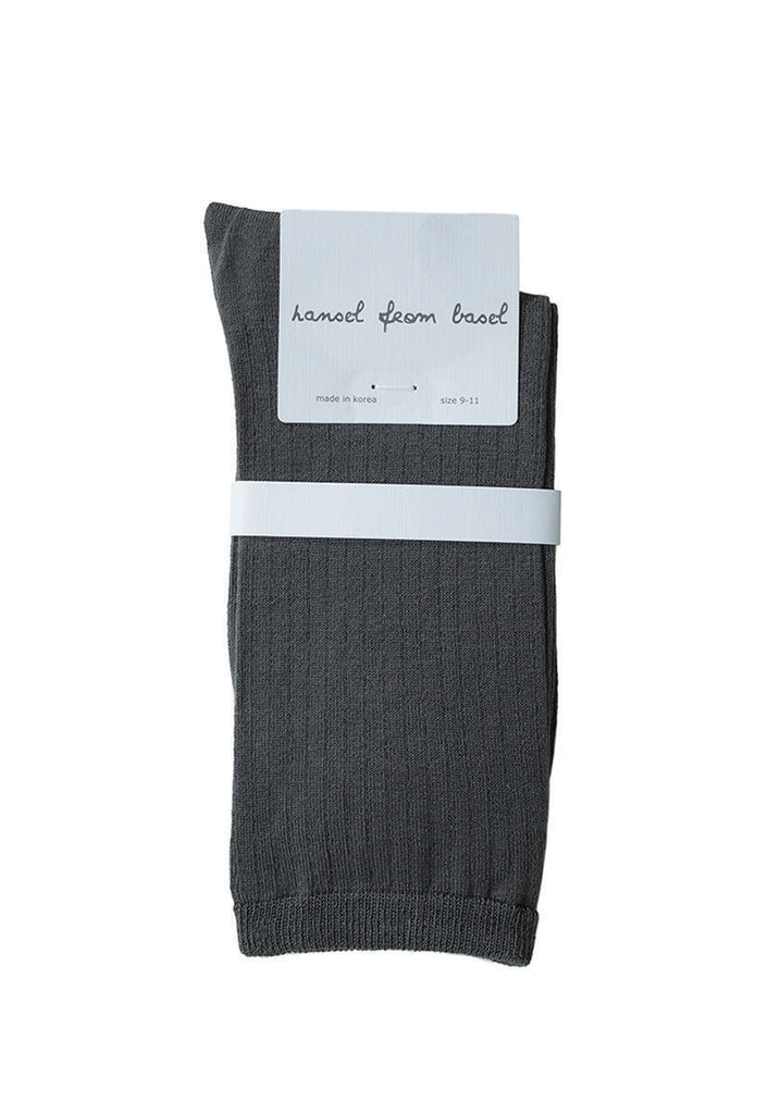 Silk Rib Crew Socks