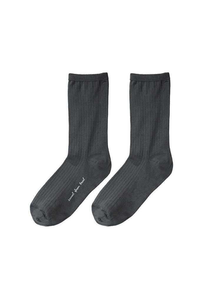 Silk Rib Crew Socks