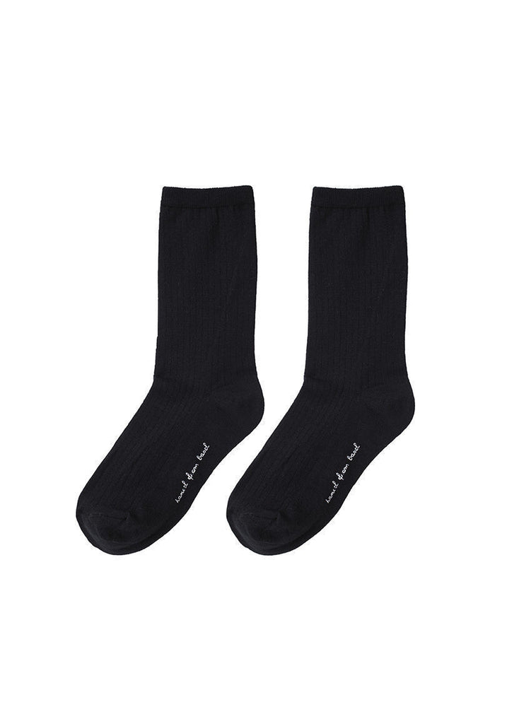 Silk Rib Crew Socks