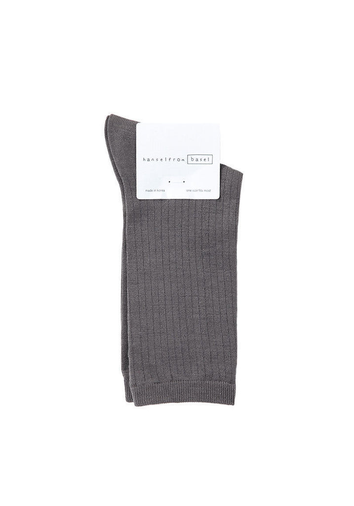 Silk Rib Crew Socks