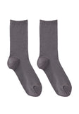 Silk Rib Crew Socks