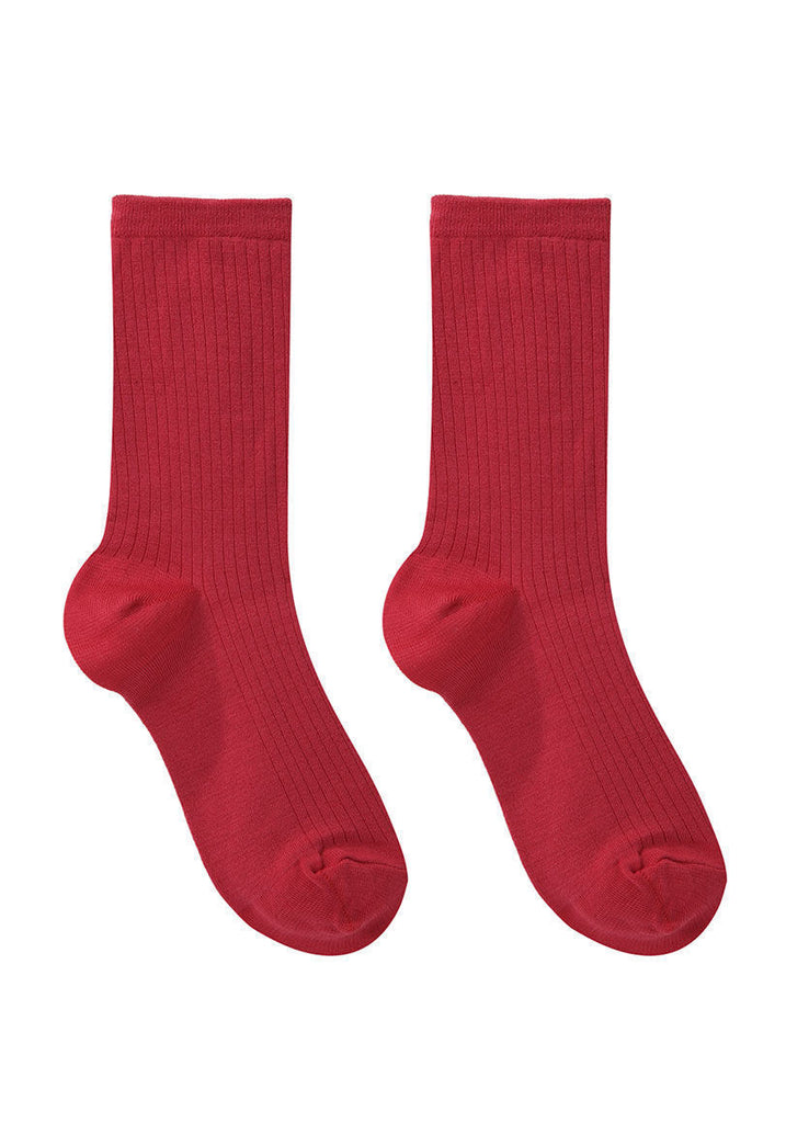 Silk Rib Crew Socks