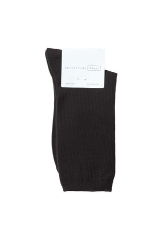 Silk Rib Crew Socks
