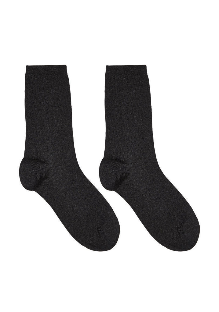 Silk Rib Crew Socks