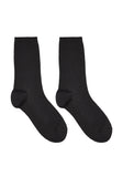 Silk Rib Crew Socks