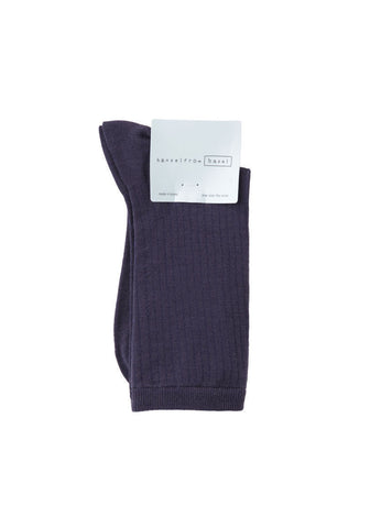Silk Rib Crew Socks
