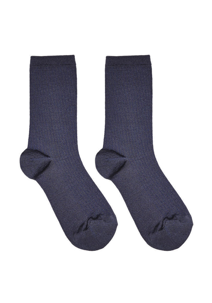 Silk Rib Crew Socks