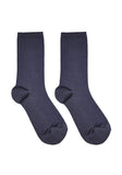 Silk Rib Crew Socks