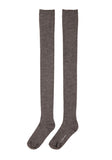 Wool Rib Thigh High Socks