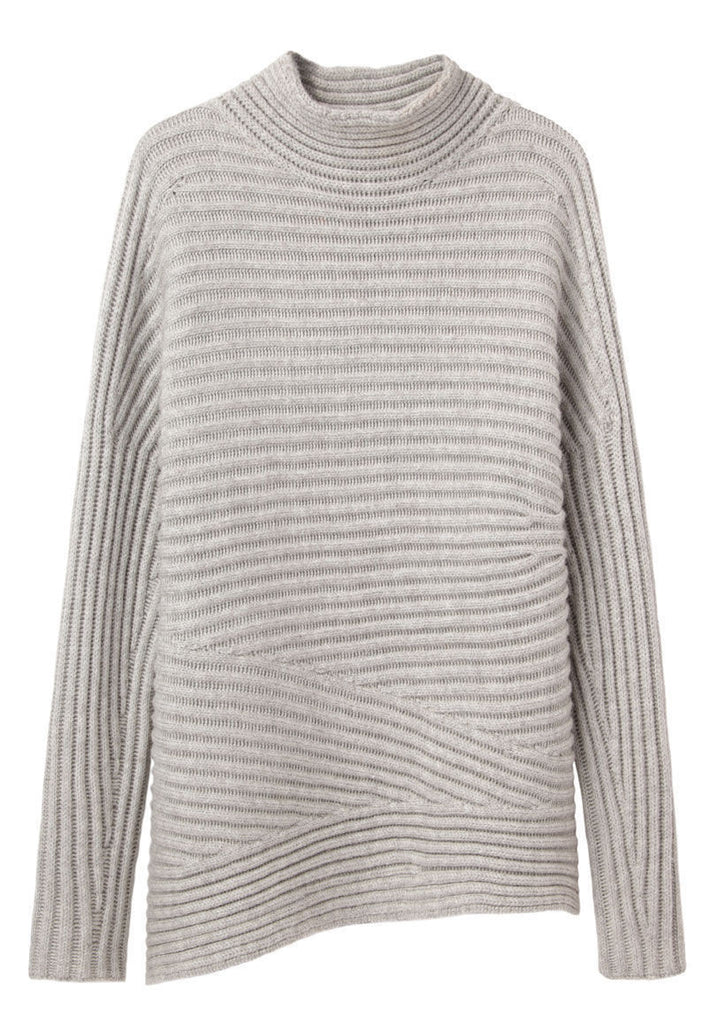 Asymmetric Rib Turtleneck