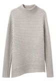 Asymmetric Rib Turtleneck