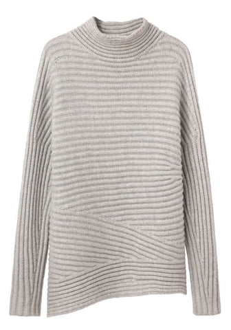 Asymmetric Rib Turtleneck