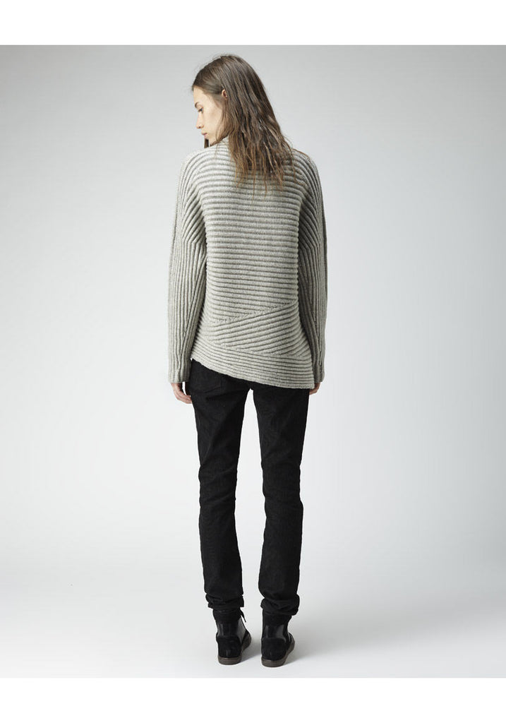 Asymmetric Rib Turtleneck