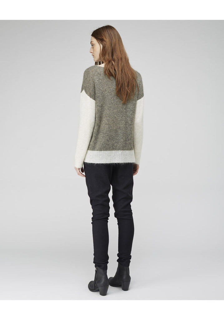 Brushed Alpaca Bi-color Pullover