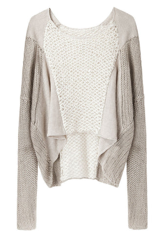 Crop Front Linen Sweater