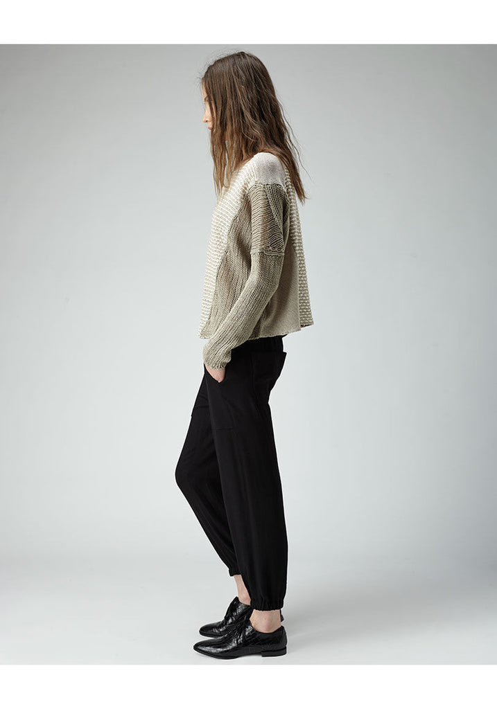 Crop Front Linen Sweater