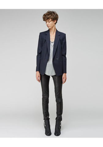 Cropped Stovepipe Leather Pants